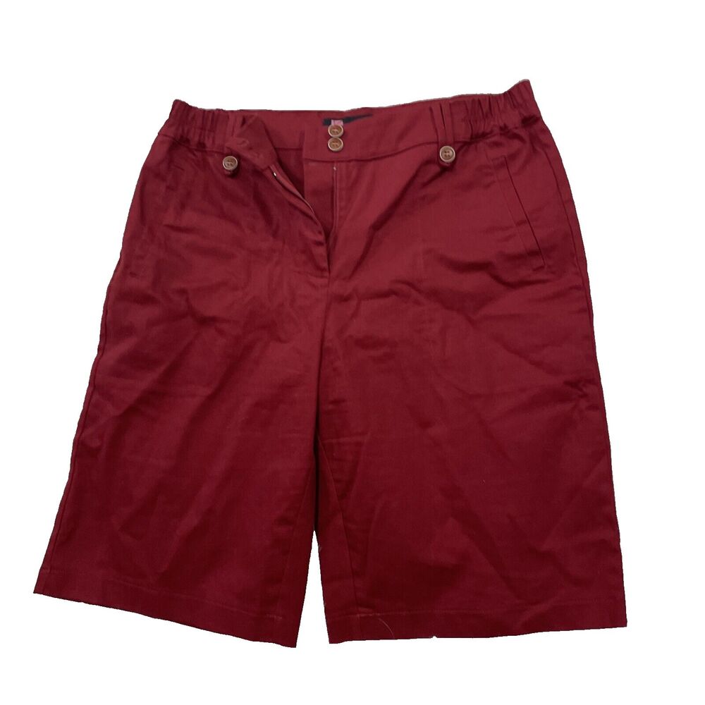 KANCY COLE Bermuda Stretch Shorts Womens M Red Stretch Spandex Golf Prep 30waist